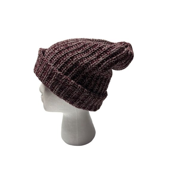 Love Your Melon Knit Hat Cuffed Purple and White Beanie - Picture 2 of 6